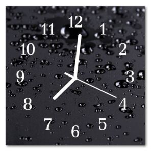 Glass Wall Clock Drops nature black 30x30 cm