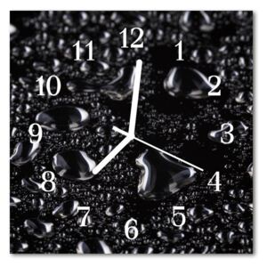 Glass Wall Clock Drops nature black 30x30 cm