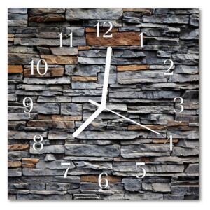 Glass Wall Clock Clinker architecture grey 30x30 cm