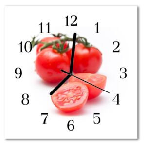 Glass Wall Clock Tomatoes food and drinks red 30x30 cm