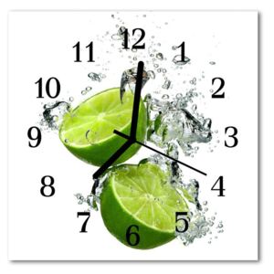 Glass Wall Clock Lime fruit green 30x30 cm
