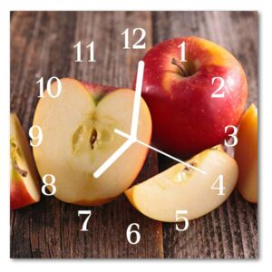 Glass Wall Clock Apple fruit red 30x30 cm