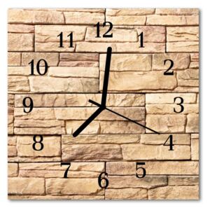 Glass Wall Clock Clinker architecture brown 30x30 cm