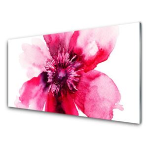 Acrylic Print Flower floral pink white 125x50 cm