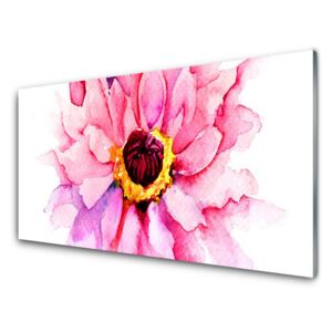 Acrylic Print Flower floral pink yellow white 140x70 cm