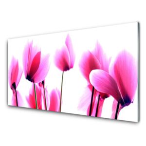 Acrylic Print Flowers floral pink 125x50 cm