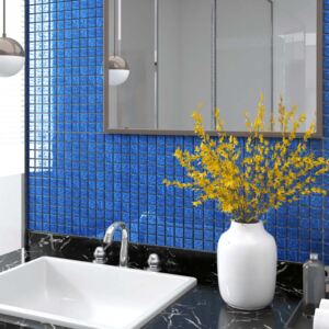 VidaXL Self-adhesive Mosaic Tiles 11 pcs Blue 30x30 cm Glass