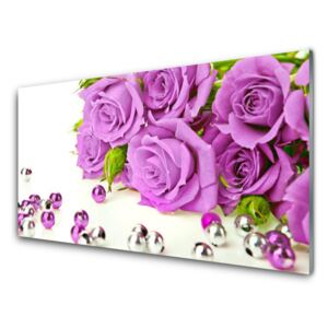 Acrylic Print Roses floral pink 100x50 cm