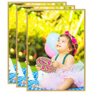 Photo Frames Collage 3 pcs for Wall or Table Gold 15x21cm MDF