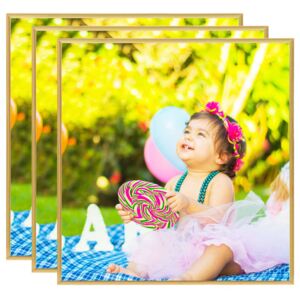 Photo Frames Collage 3 pcs for Wall or Table Gold 20x20 cm MDF