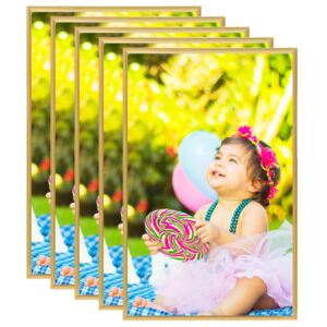 Photo Frames Collage 5 pcs for Wall or Table Gold 10x15 cm MDF