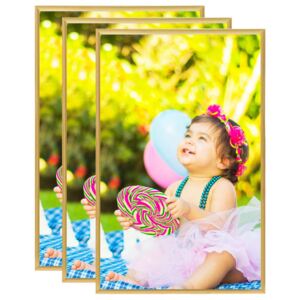 Photo Frames Collage 3 pcs for Wall or Table Gold 10x15 cm MDF