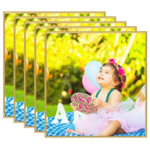 Photo Frames Collage 5 pcs for Wall or Table Gold 40x40 cm MDF