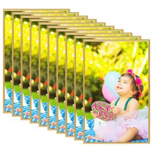 Photo Frames Collage 10 pcs for Wall or Table Gold 13x18 cm MDF