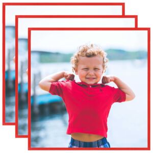 Photo Frames Collage 3 pcs for Wall or Table Red 40x40 cm MDF