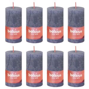 Bolsius Rustic Pillar Candles Shine 8 pcs 100x50 mm Twilight Blue
