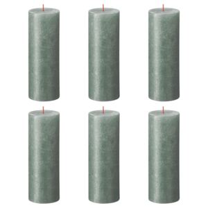 Bolsius Rustic Pillar Candles Shimmer 6 pcs 190x68 mm Oxide Blue
