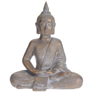 ProGarden Sitting Buddha 41 x 23.5 x 49 cm Grey Gold
