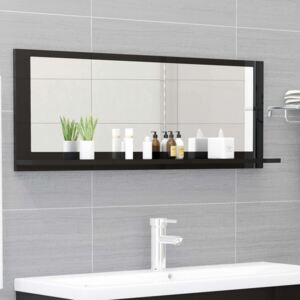 VidaXL Bathroom Mirror High Gloss Black 100x10.5x37 cm Chipboard