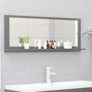 VidaXL Bathroom Mirror High Gloss Grey 100x10.5x37 cm Chipboard