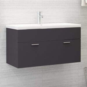 VidaXL Sink Cabinet Grey 90x38.5x46 cm Chipboard