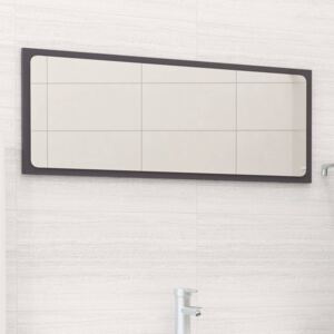 VidaXL Bathroom Mirror High Gloss Grey 90x1.5x37 cm Chipboard