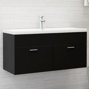 VidaXL Sink Cabinet Black 100x38.5x46 cm Chipboard