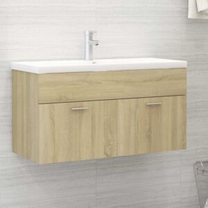 VidaXL Sink Cabinet Sonoma Oak 90x38.5x46 cm Chipboard