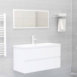 VidaXL 2 Piece Bathroom Furniture Set White Chipboard