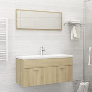 VidaXL 2 Piece Bathroom Furniture Set Sonoma Oak Chipboard
