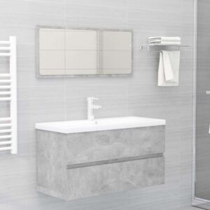 VidaXL 2 Piece Bathroom Furniture Set Concrete Grey Chipboard