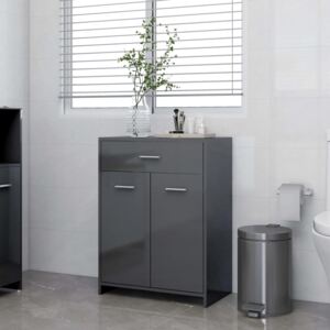VidaXL Bathroom Cabinet High Gloss Grey 60x33x80 cm Chipboard