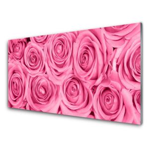 Acrylic Print Roses floral pink 120x60 cm