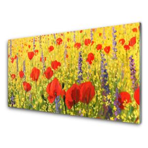 Plexiglas® Wall Art Flowers floral red purple 100x50 cm