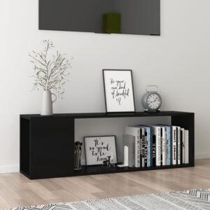 TV Cabinet High Gloss Black 100x24x32 cm Chipboard