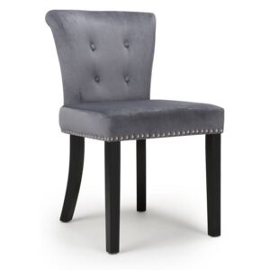Sandringham Grey Velvet Accent Chair in Pair