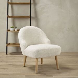 Ted Fabric White Accent Chair