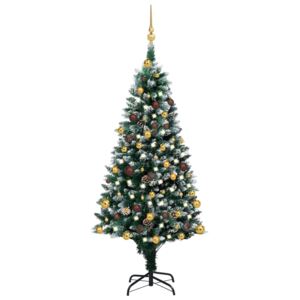 Artificial Christmas Tree with LEDs&Ball Set&Pinecones 150 cm