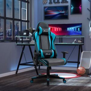 Vinsetto Gaming Chair Racing Style Ergonomic Office Chair High Back Computer Desk Chair Adjustable Height Swivel Recliner with Headrest, Sky Blue
