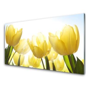 Plexiglas® Wall Art Tulips floral yellow 140x70 cm
