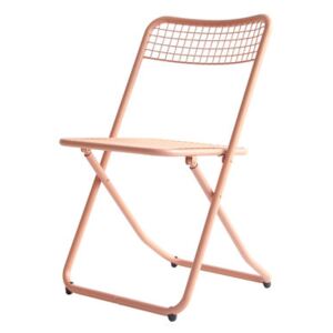 085 Folding chair - / Metal mesh by Houtique Pink