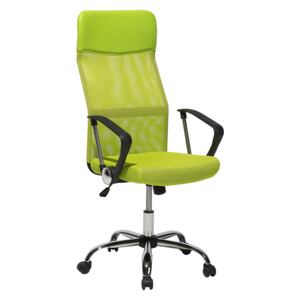 Executive Office Chair Green Mesh and Faux Leather Gas Lift Height Adjustable Full Swivel and Tilt Beliani
