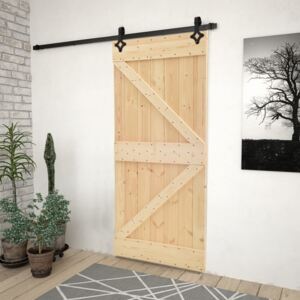VidaXL Sliding Door with Hardware Set 90x210 cm Solid Pine Wood
