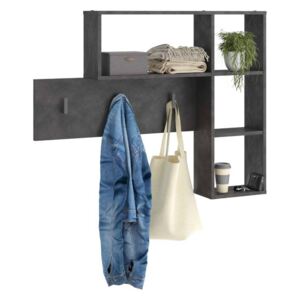 FMD Wall-mounted Coat Rack 4 Open Compartments Anthracite