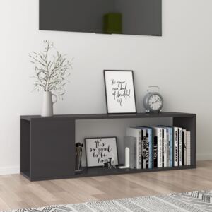 TV Cabinet High Gloss Grey 100x24x32 cm Chipboard