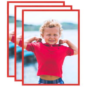 Photo Frames Collage 3 pcs for Wall or Table Red 40x50 cm MDF