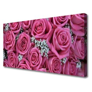 Canvas print Roses floral pink 100x50 cm