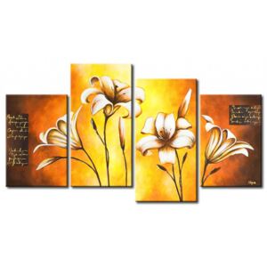Canvas Print Lilies: Cream coloured lilies