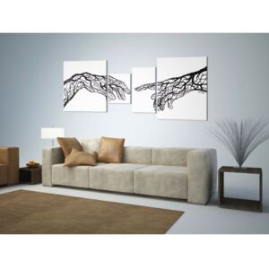 Canvas Print Black and White: Touch