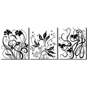 Canvas Print Black and White: Variety of flowers